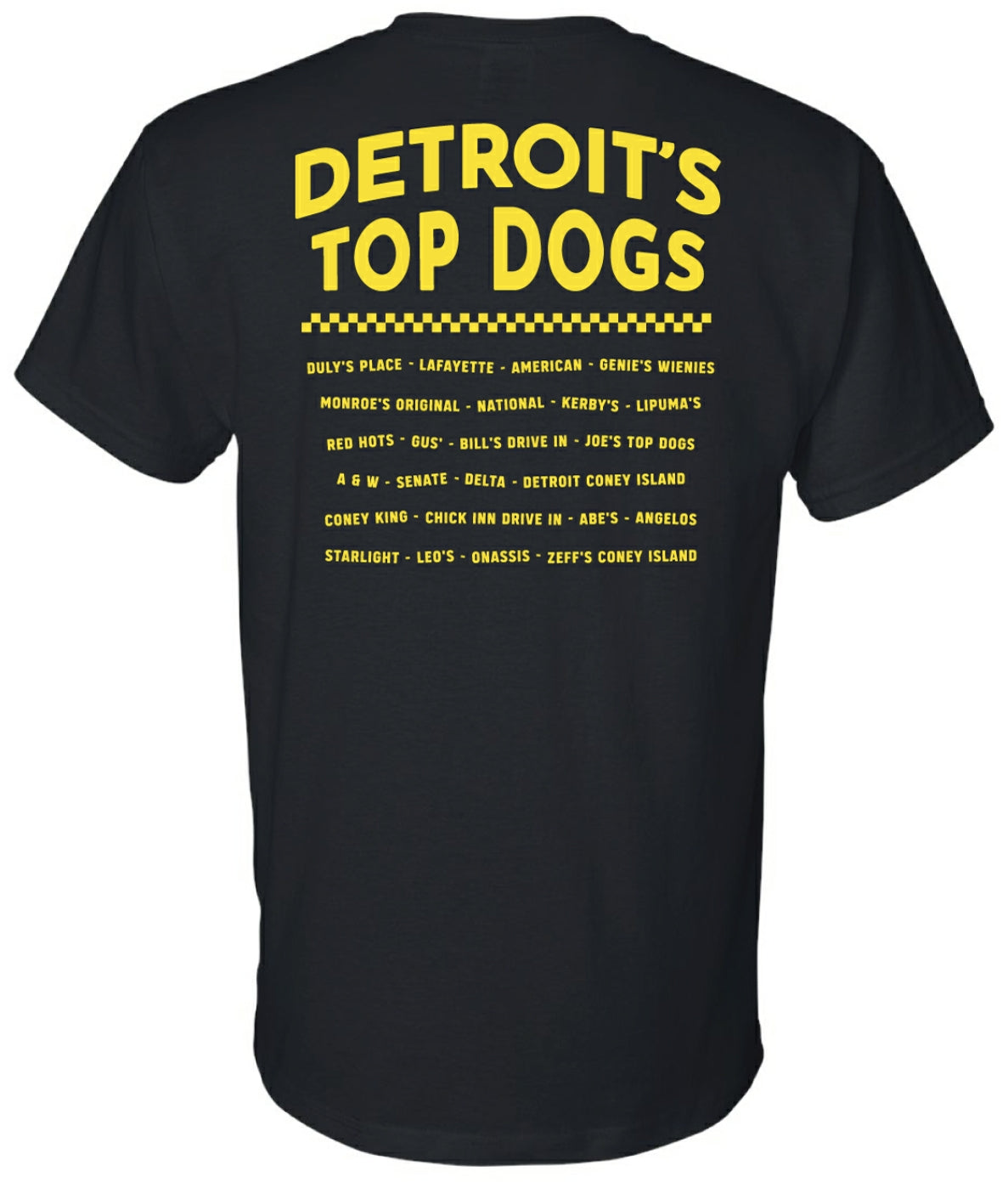 detroit coney dog double-sided t shirt